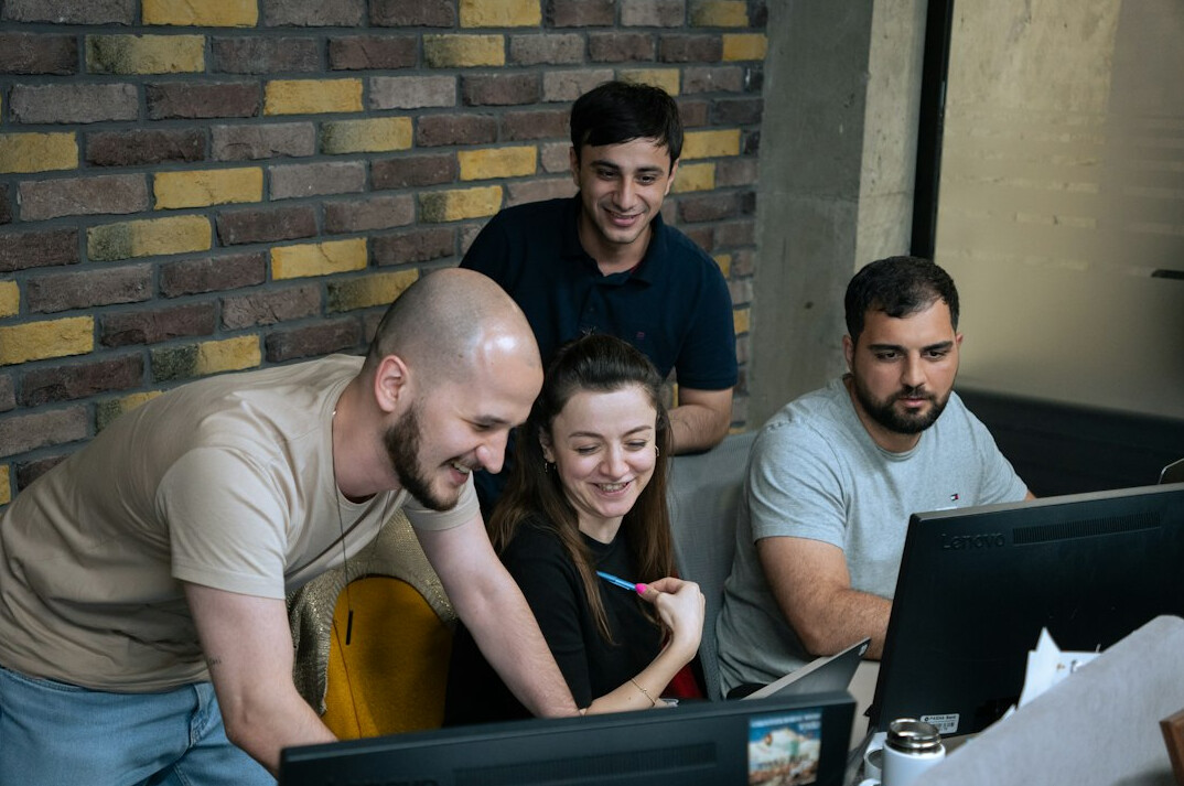 programming students celebrating success