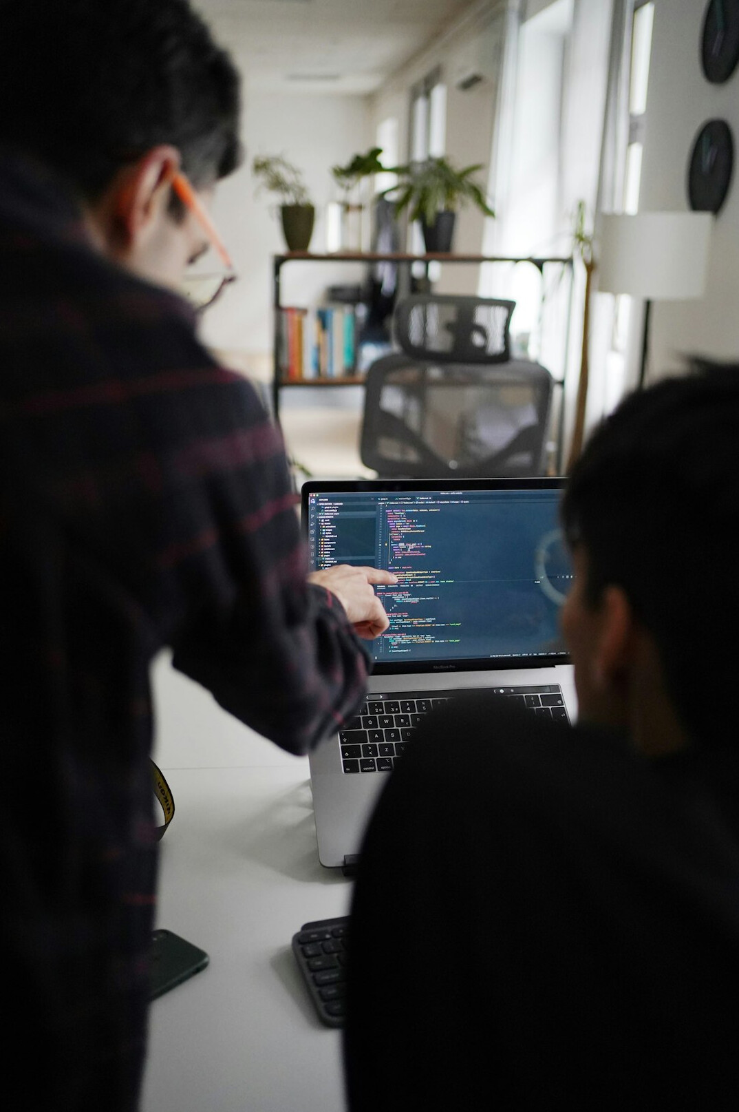 team collaborating on code